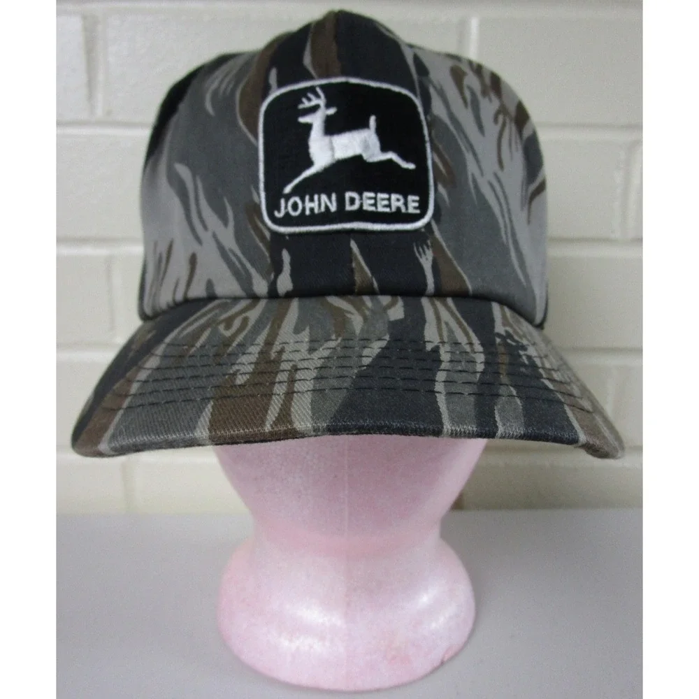 Vintage 90s K Products John Deere Hat Snapback Trucker‎ Cap Country Patch USA